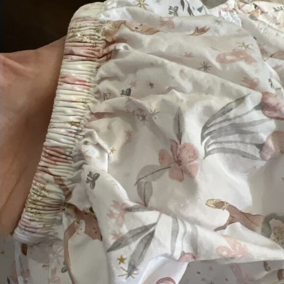 Pottery Barn Kids FULL Ballerina Flat & Fitted Sheet 100% ORGANIC Cotton EUC - Picture 11 of 12